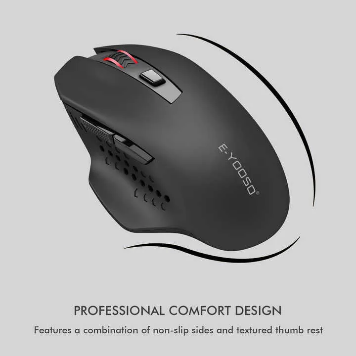 المهنية شغال تصميم ماوس لاسلكي بصري . Professional Ergonomic Design Wireless Optical Mouse