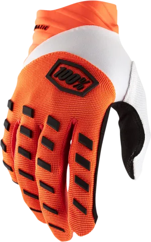 100% Airmatic Gloves - Fluorescent Orange - Large 10000-00022