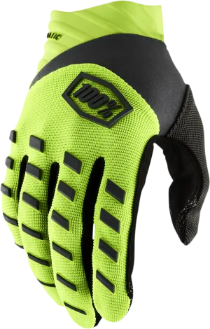 100% Youth Airmatic Gloves - Fluo Yellow/Black - XL 10001-00007
