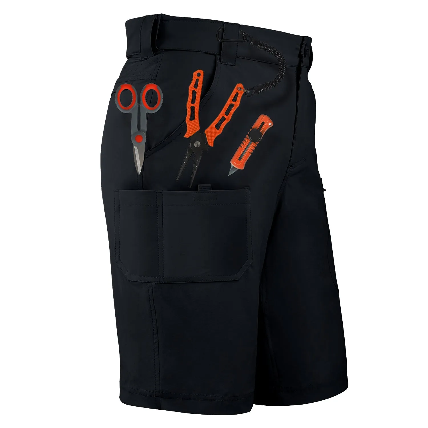 10.5 Shorts Quick Dry-Black/Fly