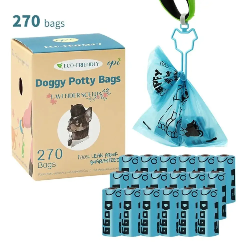 120 270 Pieces Biodegradable Leak-proof Strong Pet Waste Bag Hand Free Clip Easy to Tear