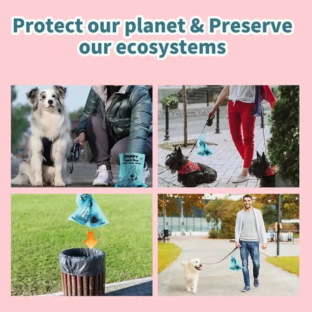 120 270 Pieces Biodegradable Leak-proof Strong Pet Waste Bag Hand Free Clip Easy to Tear
