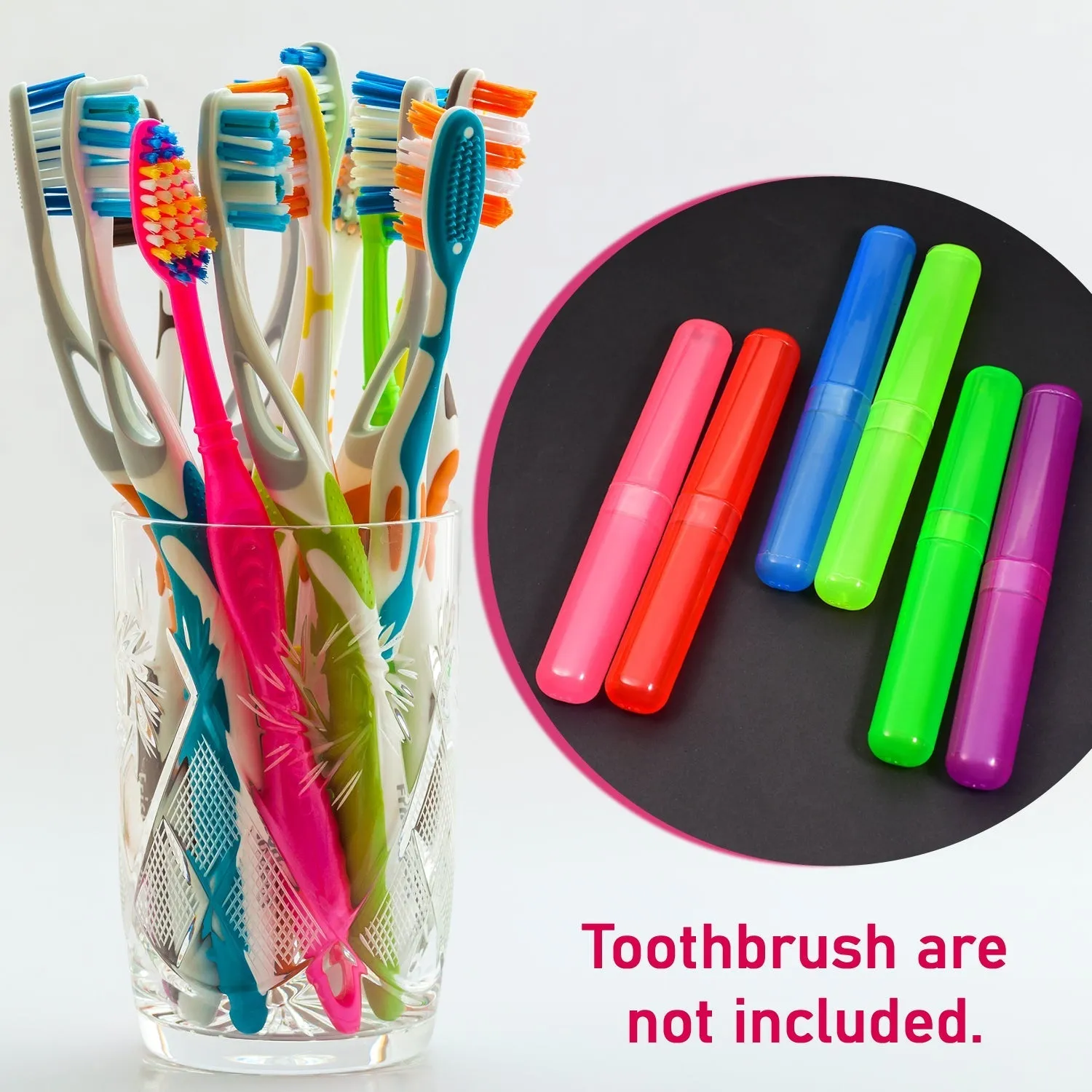 6Pc Plastic Toothbrush Cover, Anti Bacterial Toothbrush Container- Tooth Brush Travel Covers, Case, Holder, Cases