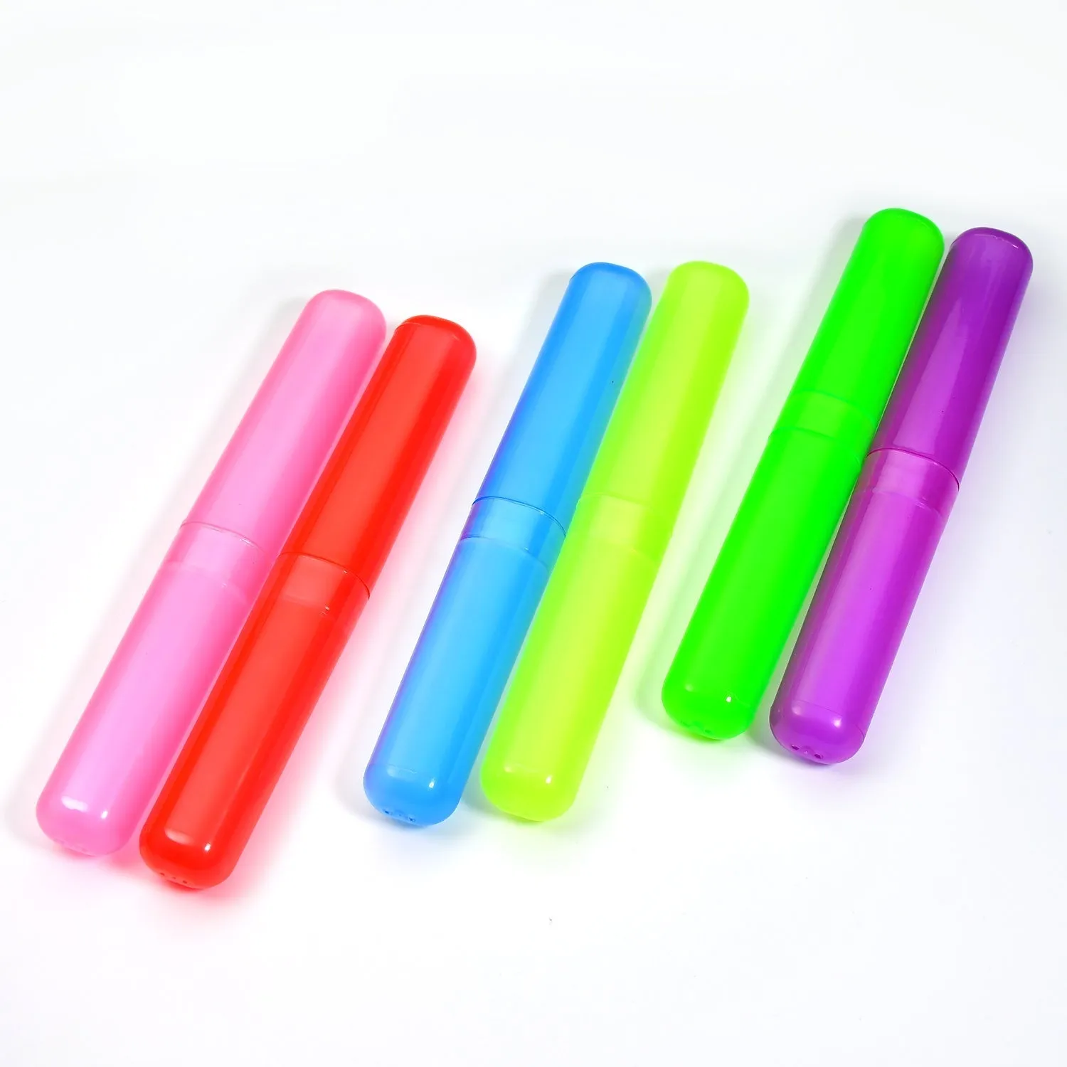 6Pc Plastic Toothbrush Cover, Anti Bacterial Toothbrush Container- Tooth Brush Travel Covers, Case, Holder, Cases