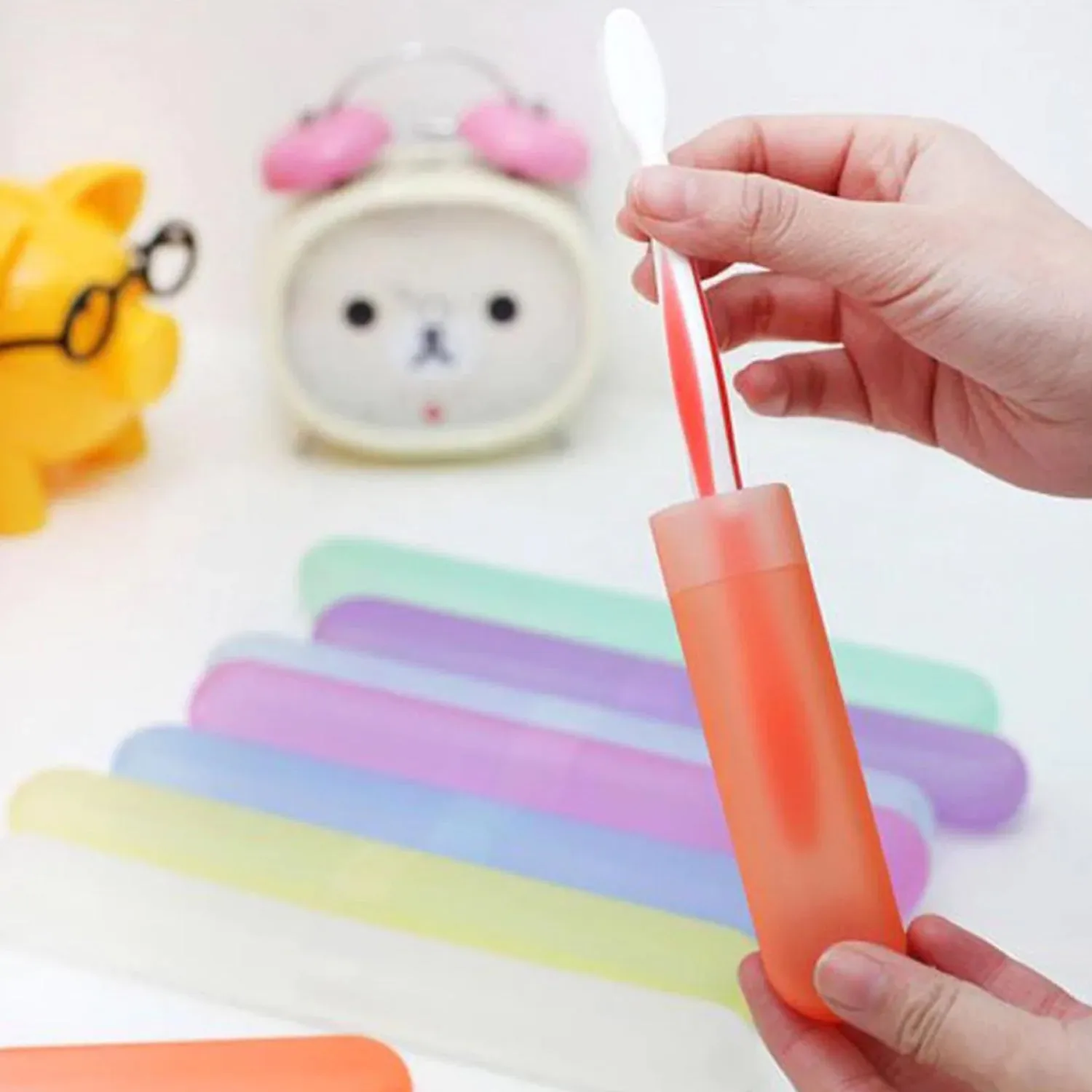 6Pc Plastic Toothbrush Cover, Anti Bacterial Toothbrush Container- Tooth Brush Travel Covers, Case, Holder, Cases
