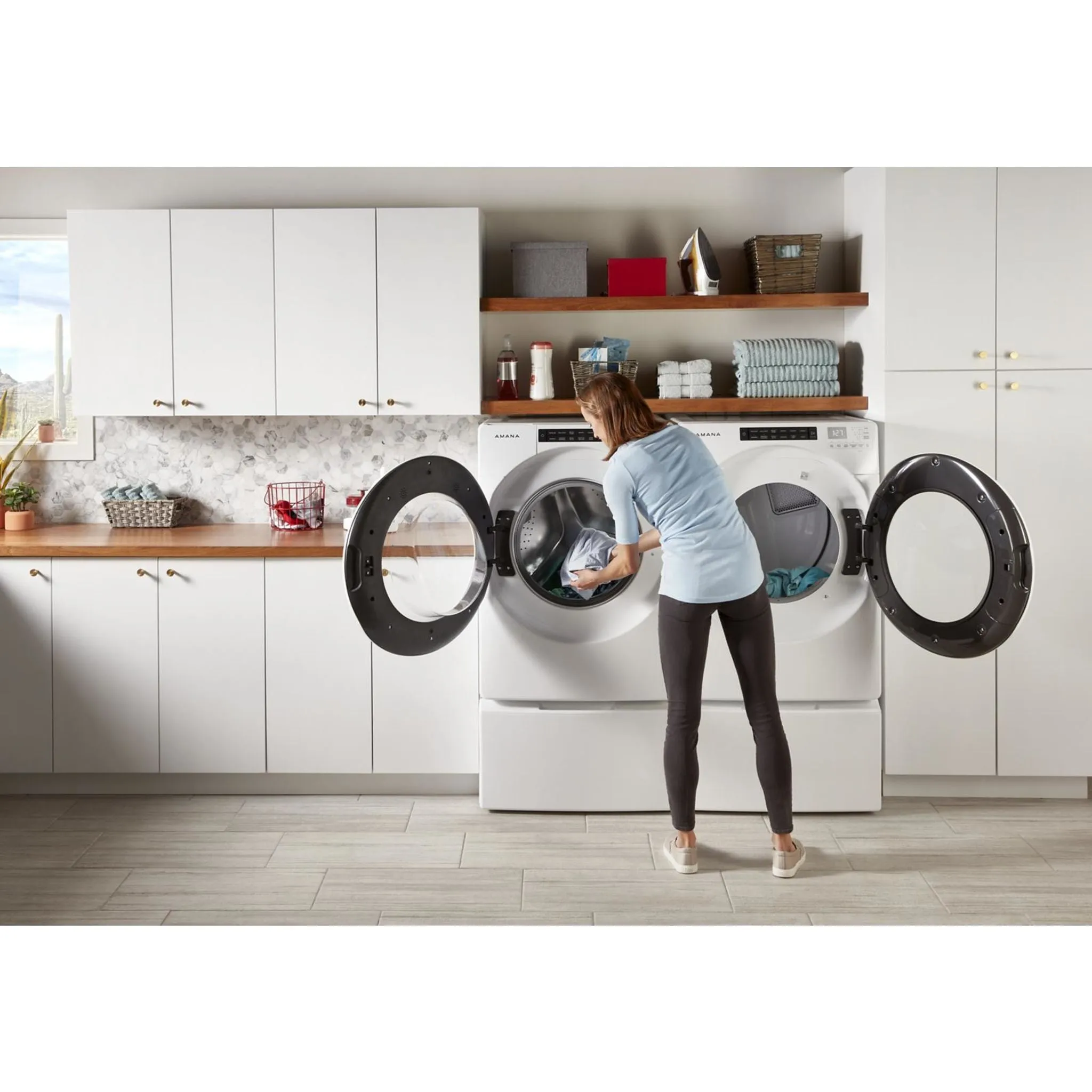 Amana 7.4 cu. ft. Front Load Electric Dryer with Moisture Sensors (YNED5800HW)