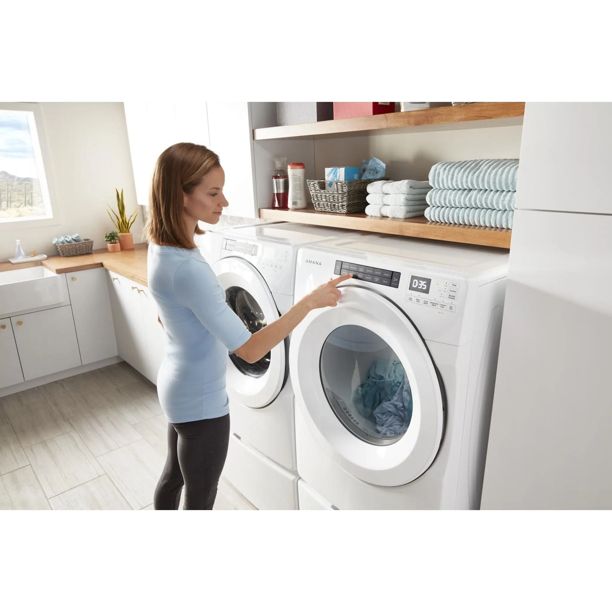 Amana 7.4 cu. ft. Front Load Electric Dryer with Moisture Sensors (YNED5800HW)