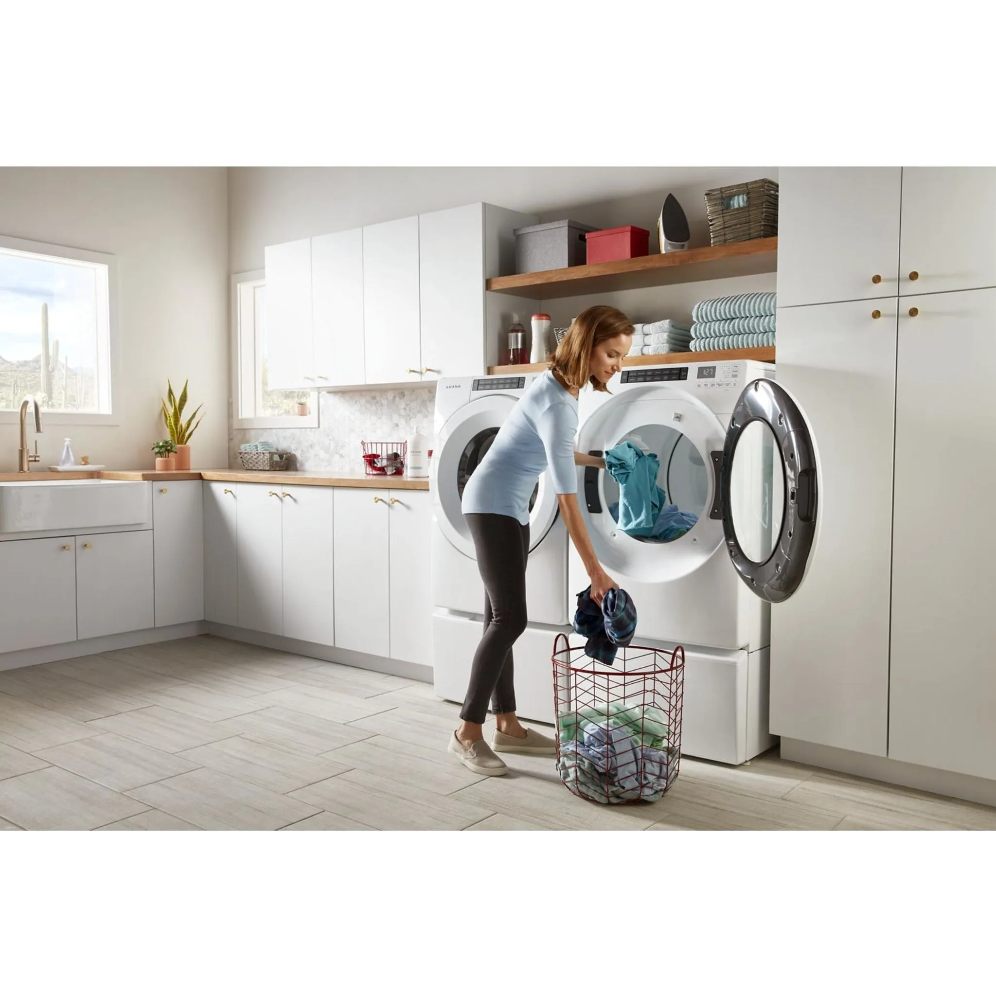 Amana 7.4 cu. ft. Front Load Electric Dryer with Moisture Sensors (YNED5800HW)