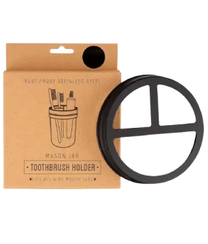 Jarmazing, Black Mason Jar Toothbrush Holder Lid  for Wide Mouth Jars