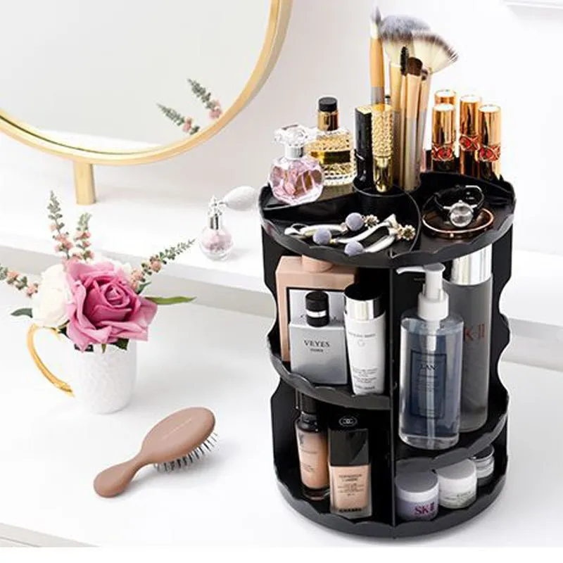 Makeup Organizer 360 Degree Rotating Cosmetics Storage Case - 9006