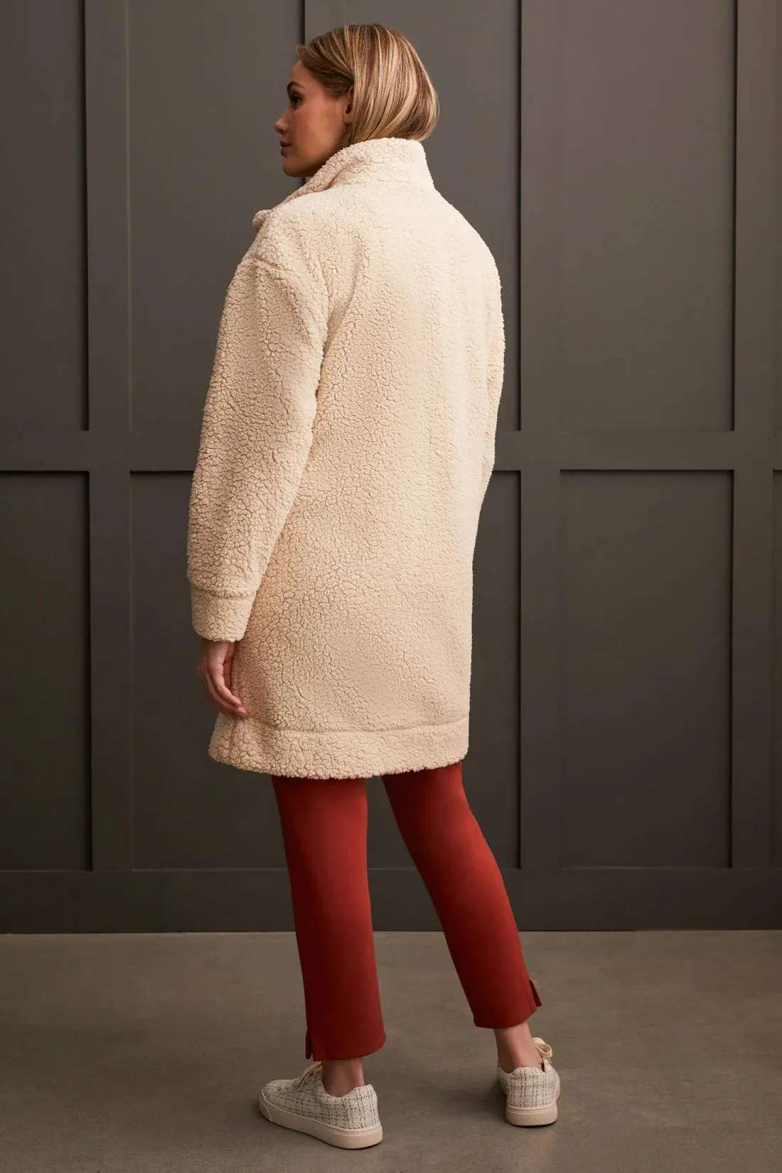 Printed Lined Zip Up Coat [Moonstone-1486O]