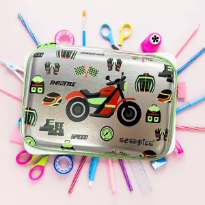 Scoo-Racing Pencil Case | Sassy Design | Vibrant Colours | Shiny Metallic Print