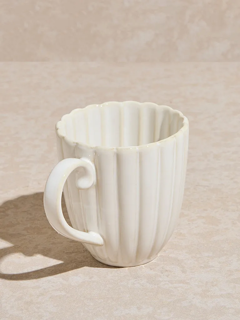 Westside Home White Scallop Design Mug